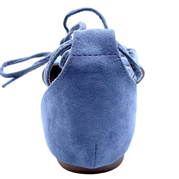 Universal Thread Aileen Ankle Lace Up Blue Faux Suede Open Toe Sandals Size 8.5 - Picture 7 of 9